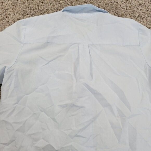 Orvis Shirt Women’s 14 Blue Button Up Shirt Short Sleeve Casual Lightweight - Picture 8 of 8